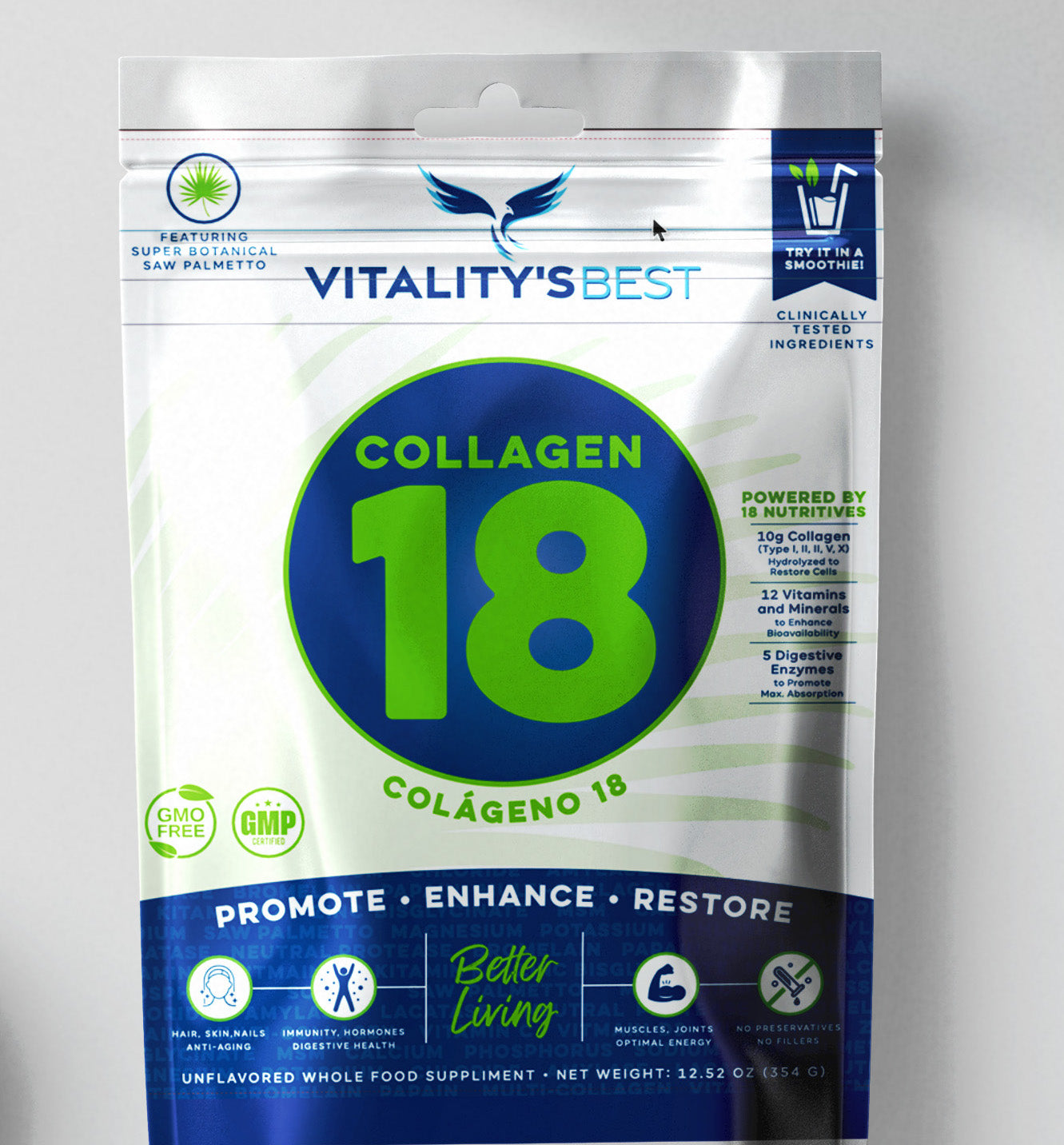 WHOLESALE Collagen 18 - Multi-Nutrient Supplement Powder - Unflavored